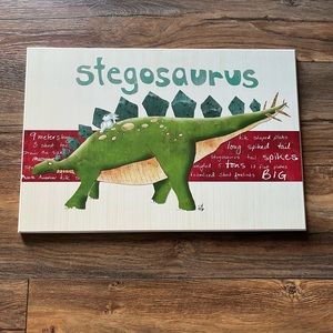 Kids Stegosaurus dinosaur wood sign